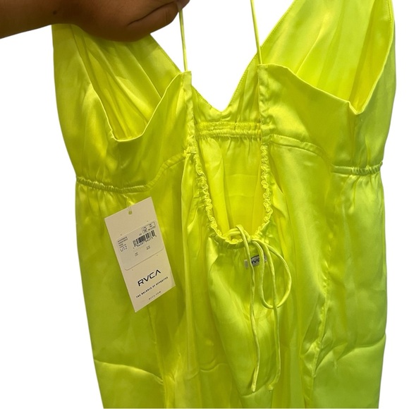 RVCA Neon Yellow Sleeveless Dress Size L/12 NWT - Picture 4 of 7